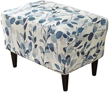 KRFOONN Ottoman Slipcovers Stretch Rectangle Footrest Stool Covers Printed Ottoman Cover for Foot Stool Furniture Protector with Non Slip Elastic Bottom(04, X-Large)
