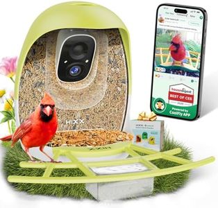 HIXX Smart Bird Feeder with Camera, Lifetime Free AI Bird Species Recognition, Solar-Powered Video Birds Feeder for Outdoors with HD Camera, Mounts Anywhere (Spring Green)