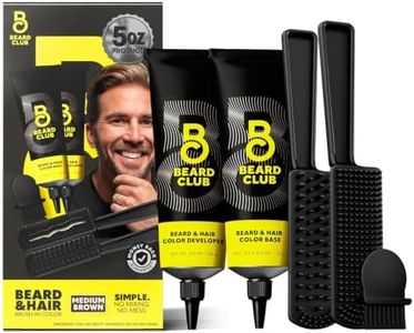 The Beard Club Permanent Hair and Beard Dye for Men – Professional Quality Mustache Dye, Hair Color for Men, Covers Grays, All in One Reusable 5 Minute Color Kit – Medium Brown