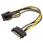 MaK WOrLD® SATA 15 Pin Male to 8 Pin (6+2) PCI Express PCIE Graphics Video Card Power Cable for Powering GPU and Riser Cards for Mining