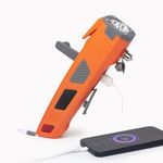 LUXON Emergency Tool 7-in-1 Car Safety Tool,Includes Window Hammer,Seat Belt Cutter,LED Flashlight,Rescue Tool Contains USB Charger,SOS Light,Hand Cranking Charge for Vehicle Escape/Field Survival