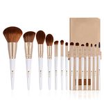 DUcare Makeup Brushes Set 14pcs Professional Synthetic Essential Face Eye Shadow Foundation Eyeliner Blush Lip Powder Liquid Cream Blending Brow Brushes