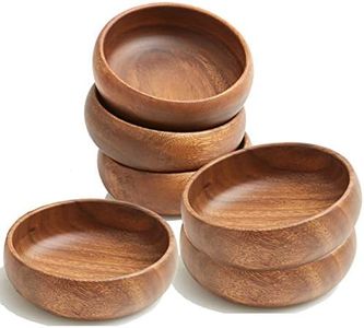 Woodard & Charles Acacia Wood Snack Serving Bowl, Set of 4, 6" x 2" (Set of 6)