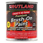 Rutland Premium 1400 degree F Hi-Temp Brush-On Paint, 16 fl oz, Black