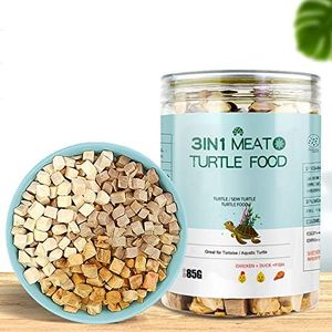 BNYEE 3 in 1 Meat Turtle Food - Chicken & Duck & Fish Meat Natural Freeze Dried Human-Grade Turtle Treats