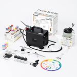 MEEDEN Airbrush Kit with Compressor and Paint - 1/5 HP Quite Air Compressor for Model Painting with 3 Dual-Action Airbrush Guns - 24 Colors 30ml Acrylic Spray Paint Set