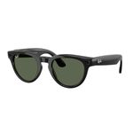 Ray-Ban Meta (Gen 2) Headliner AI Glasses for Men, Women — Low Bridge Fit — 12 MP Camera, 3K Ultra HD Video, Open-Ear Audio, Meta AI — 2X Battery Life — Shiny Black / G15 Green Lenses