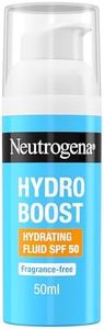 Neutrogena Hydro Boost Hydrating Face Fluid SPF 50, with Hyaluronic Acid, Pro-Vitamin B5 and Niacinamide, Broad Spectrum for Dry Skin, 50ml
