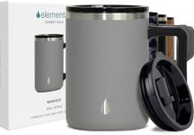 Elemental Summit Insulated Coffee Mug - Triple-Wall Stainless Steel Travel Cup for Hot and Cold Drinks - Thermal Coffee Mug with Lid and Handle for Camping, Office, and Travel 16oz - Graphite