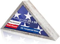 DecoWoodo 3'x5' American Flag Display Case, Solid Wood Military Veteran Flag Shadow Box with HD Glass, Wall-Mounted Triangle Flag Frame, Not for Burial Flag, Vintage White