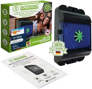 ISOTRONIC Ultraschall Mäuseabwehr zum Mäuse & Ratten vertreiben – Schädlingsvertreiber mit Ultraschall & blauem LED-Licht – Mäuseschreck ohne Gift & Mausefalle – 40m² Wirkungsbereich (1 Stück)