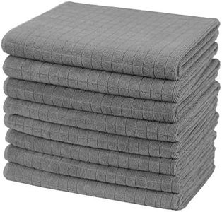 Gryeer 8 Torchons de Cuisine en Microfibre - Serviettes de Cuisine Doux et Super Absorbant, 45 x 65 cm, Gris