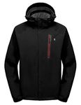 Little Donkey Andy Men's Waterproof Rain Jacket Lightweight Breathable Raincoat with Detachable Hood for Hiking Golf Travel Black/Black M