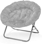 Urban Shop Micromink Oversized Moon Chair, Metal, Grey