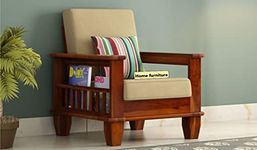 Home furniture Wooden Sofa Set for Living Room and Office 1 One Single Seater (D2 Teak Finish)