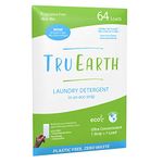 Tru Earth Eco-Strips Laundry Detergent Strips 64 Loads. No Plastic Packaging, Ultra-Concentrated, Pre-Measured Strips Easy Storage. For Machine & Hand Washing, Fragrance Free