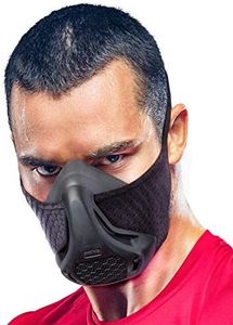 Sparthos Workout Mask High Altitude Mask - Face Mask for Gym Training, Work Out, Running, Cycling, Elevation, Cardio, Fitness - Resistance o2 2 3 - Lung Breathing Exercise Mask Men Women [Black +Case]