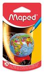 Maped Globe Canister Pencil Sharpener, Single Hole, Multi-Color (034751)