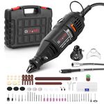 GOXAWEE Rotary Tool Kit (1.3amp) with MultiPro Keyless Chuck and Flex Shaft - 140pcs Accessories Variable Speed Electric Drill Set for Crafting Projects and DIY Creation