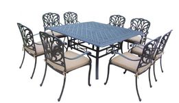 Oakland Living AZ7206-7201-17-D56-AB Aluminum 9-Piece Dining Set, Antique Black