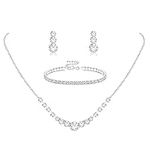 Jstyle Silver Bridal Jewelry Set fo