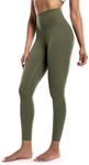 POSHDIVAH Women's Yoga Leggings High Waisted Cloud-Feeling Workout Lounge Soft No See Through Pants 25" for Running Athletic Gym Olive Green X-Large