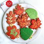 Ann Clark Cookie Cutters 7-Piece Fall Leaves Cookie Cutter Set with Recipe Booklet, Oak, Teardrop and Maple Leaf Shapes