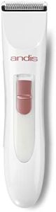 Andis 24630 Women's Personal Electric Trimmer - Detachable Stainless-Steel Blade - for Legs, Underarms Hair Removal - Rechargeable Cordless Slim Design - 6-Piece Kit, White