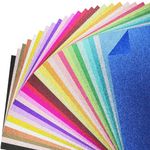 A4 Glitter Cardstock Paper Double Sided, 30 Sheets 30 Colours 250gsm Coloured Glitter Card for Crafting and Decoration