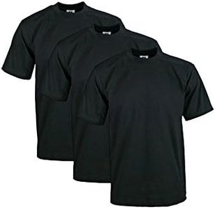 Pro Club Men's Heavyweight Cotton Short Sleeve Crew Neck T-Shirt X-Large/Tall Black (3 Pack)