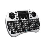 (Upgraded) Rii 2.4GHz Mini Wireless Keyboard with Touchpad＆QWERTY Keyboard, Backlit Portable Keyboard Wireless Remote Control for laptop/PC/Tablets/Windows/Mac/TV/Xbox/PS3/Raspberry Pi .(i8+ White)