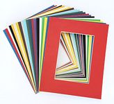 Pack of 25 sets 11x14 MIXED COLORS Picture Mats Mattes Matting for 8x10 Photo + Backing + Bags