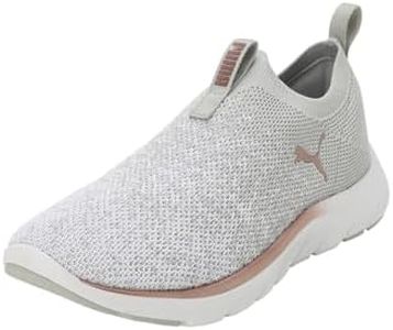 PUMA Women Softride Remi Slip-on Knit Wn's Zapatillas para correr en carretera, Ash Gray White Rose Gold Metallic, 37 EU