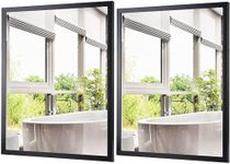 CRUGLA 16x20 Black Rectangle Wall Mirrors Set 2, Hanging Mirror for Bathroom, Living Room, Bedroom