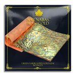 BARNABAS BLATTGOLD: Professional Quality Variegated Gold Leaf Sheets, Color: Green, 25 Sheets, 14 x 14 cm Booklet