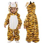 Doladola Unisex Baby Toddlers Romper Jumpsuit Hooded Cartoon Sleepsuits Infant Outfit (18-24 Months, Tiger)