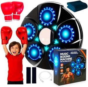 ZEAL'N LIFE 2025 Pro Music Boxing Machine for Adults, Bluetooth Music Punching Machine with Gloves, Electronic LED Boxing Training Equipment Wall Mounted, 9 Modes & 9 Speeds, Home Indoor Trainer