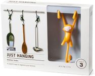 Monkey Business Just Hanging: Fun Kitchen Hooks, Set of 3 Monkey Hangers, S Shaped Hooks with a Twist, (Yellow)