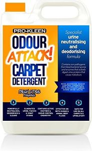 Pro-Kleen Odour Attack Pet Carpet Cleaner Shampoo Citrus 5L Contains Active Enzymes to Digest Urine Proteins, Faeces, Vomit Stains, Neutralises Deodorises, Suitable for All Carpet,