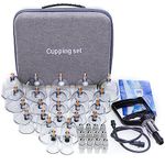 Cupping Set Massage Therapy Cups, 24 Vacuum Premium Cupping Set，Myofascial Releaser Professional Cupping Therapy Sets with Hand Pumps and Cupping Book, Suction Hijama Cupping kit with Portable Case