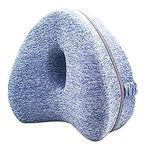 Knee Pillow for Sleeping on Side - Leg & Knee Memory Foam Support Wedge Pillow with Strap, Leg Pillows for Side Sleepers Relieving Leg, Relieve Hip Pain & Sciatica,Smoothspine Leg Pillow (Blue)