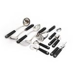 MasterClass 10 Piece Stainless Steel Kitchen Utensils Set Including Spoons, Ladle, Masher, Peeler, Pizza Cutter and Garlic Press