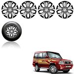 Auto Pearl Car Full Silver Black Wheel Cover Caps 15" Inches Press Type Fitting for - Sumo