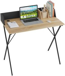 eSituro Escritorio para Computadora Muebles de Oficina Mesa de PC Trabajo Mesa de Ordenador con Estante Metal + MDF 90x50x73CM SCD0154