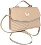 Floerns Women's Small Crossbody Bag Butterfly Leather Cute Clutch Purse Shoulder Bag Khaki One-Size