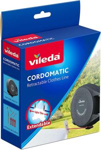Vileda Cordomatic 15m Retractable Washing Line – Wall Mounted, Indoor/Outdoor