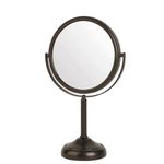 Jerdon JP910BZP 6-inch Tabletop Two-Sided Swivel Vanity Mirror with 10x Magnification, 11-inch Height, Bronze Finish