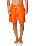 Amazon Essentials Men's Quick-Dry 9" Swim Trunk, Orange, Small