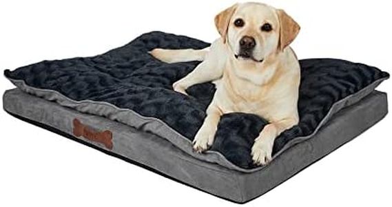PaWz Memory Foam Mattress for Dog, X-Large, Dark Grey, Pet Bed with Warm Mattress Cushion, Dog Calming Bed Pet Cat Removable Cover Washable Orthopedic Beds, Pet Crate Sofa Beds with Carry Handle