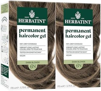 Herbatint Permanent Hair Dye - 6N Dark Blonde - For Up To 100% Gray Coverage of Resistant Gray Hair - Ammonia-Free, Alcohol-Free & Vegan - Salon Influenced Hair Color 5.75 fl oz (2 Pack)